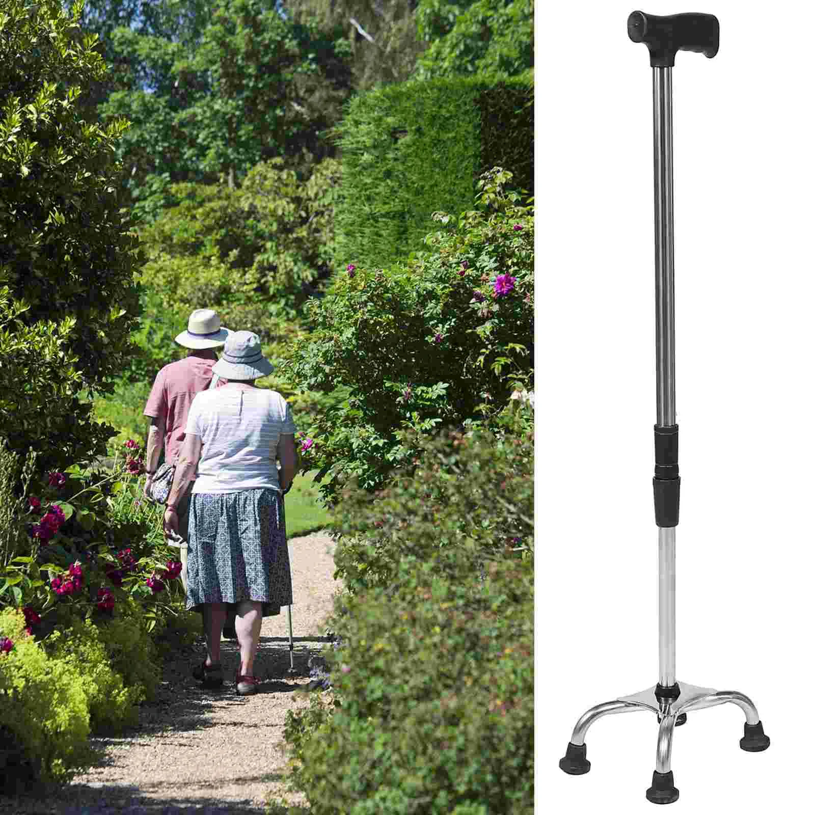 Walking Cane Trekking Pole Nonslip Stick Adjustable Walker Stainless Steel Camping Supplies Seniors Elder