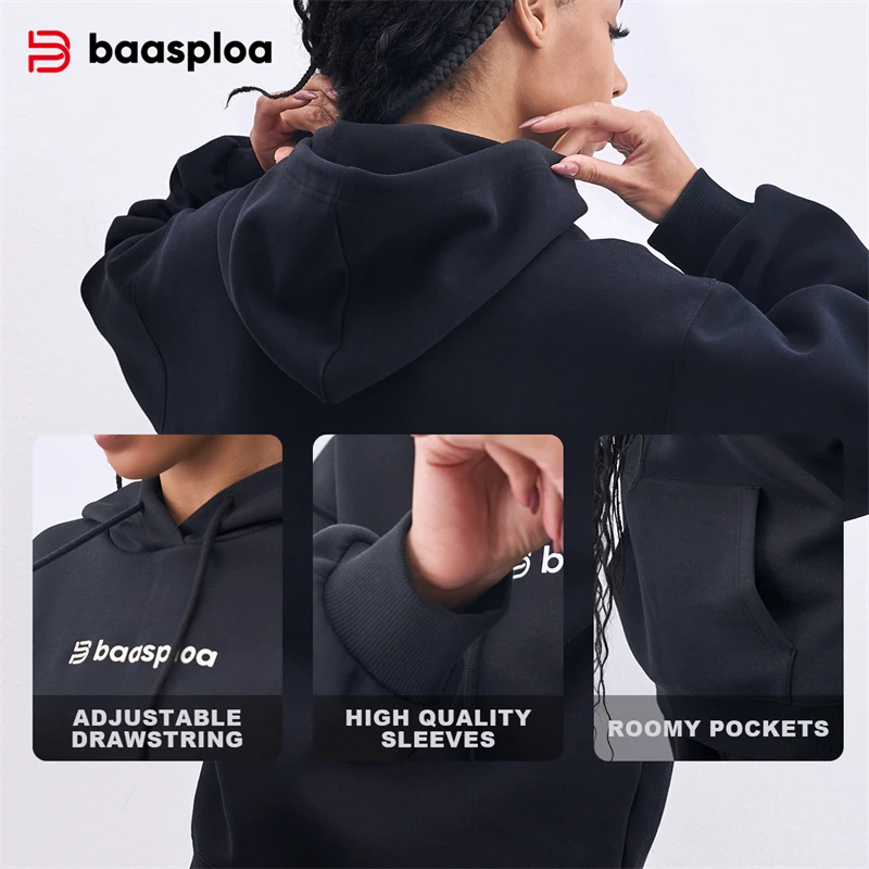 Baasploa Women Sport Suit Comfort Soft Hoodies Sweatpants Women Brand Casual Exercise Sets Fashion Trend Sportswear New Arrival