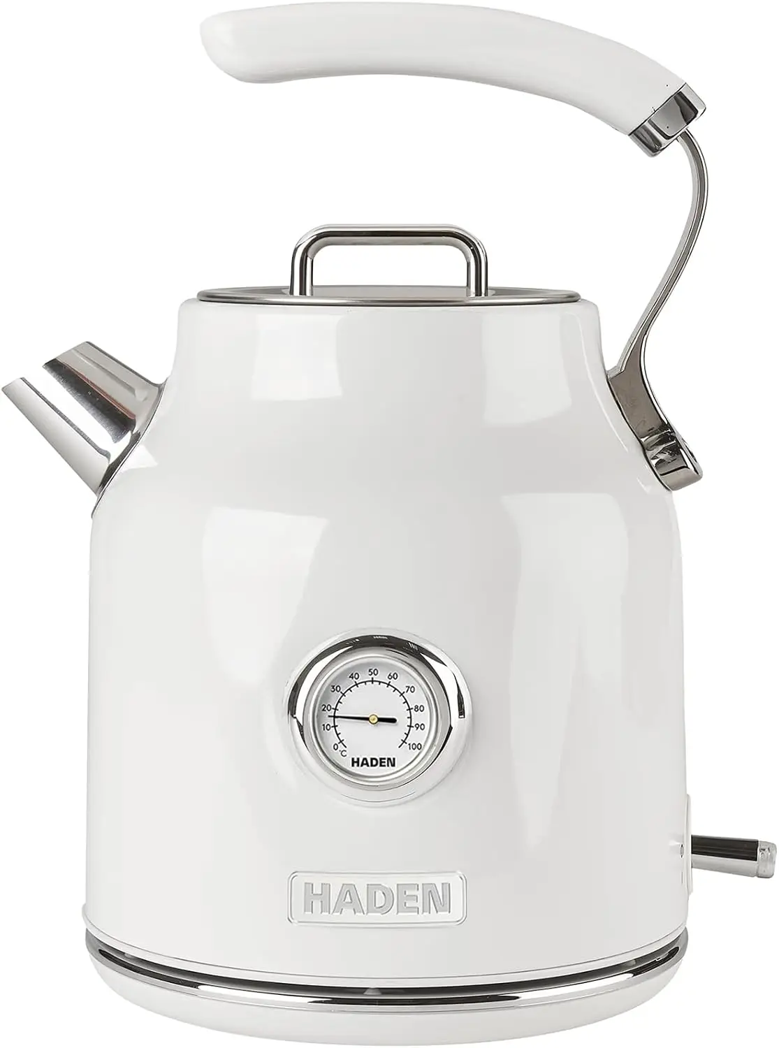 

1.7L Stainless Steel Electric Kettle with 360° Base, Auto Shutoff & Boil-Dry Protection, Ivory & Chrome