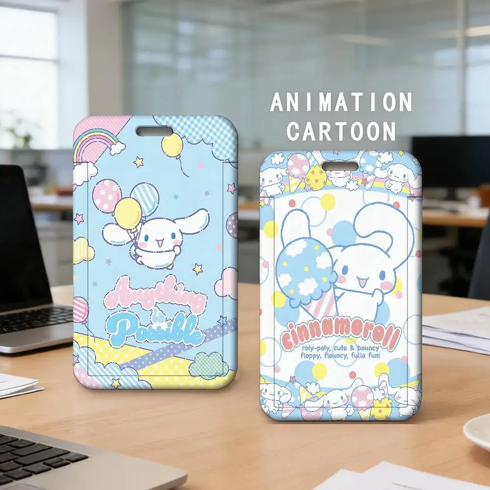 Cartoon Anime Niedliche C-C-CinnamorollS Ausweishalter Lanyards Mädchen Türkartenetui Hängeseil Damen Ausweishalter Halskarte