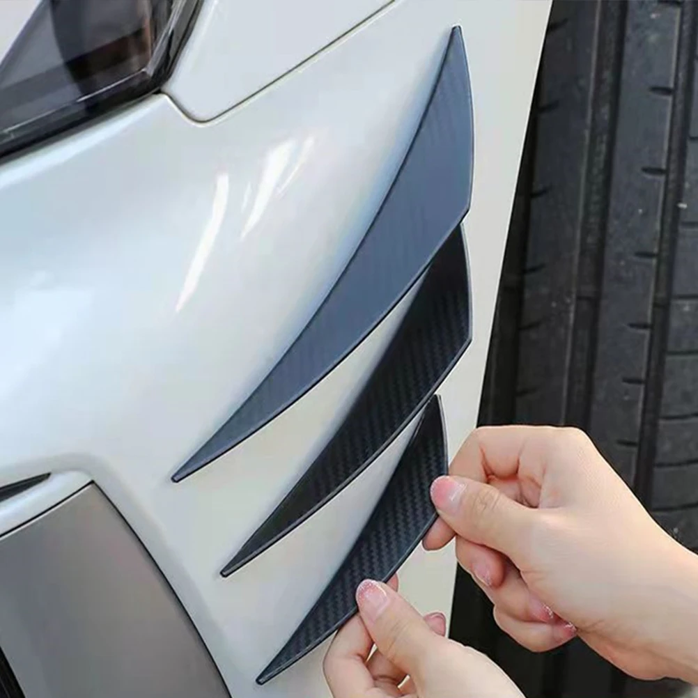 

6 Pcs Car Bumper Diffuser Lightweight PVC Front Protection Anti Scratch Crash Spoiler Strip Canard Fits Most Vehicles Stylish