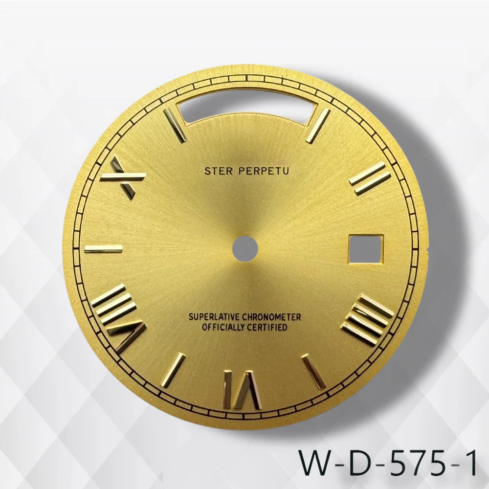 Esfera con números romanos con logotipo de 31mm, día y fecha, compatible con movimiento 8285, rayos solares, accesorios de modificación de reloj con esfera de alta calidad
