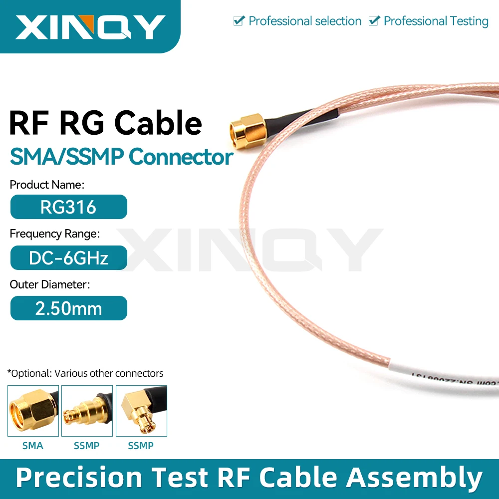 xinqy-6g-rg316-rfケーブル、通信アンテナ接続用sma-ssmpフィーダー、gppoジャンパー