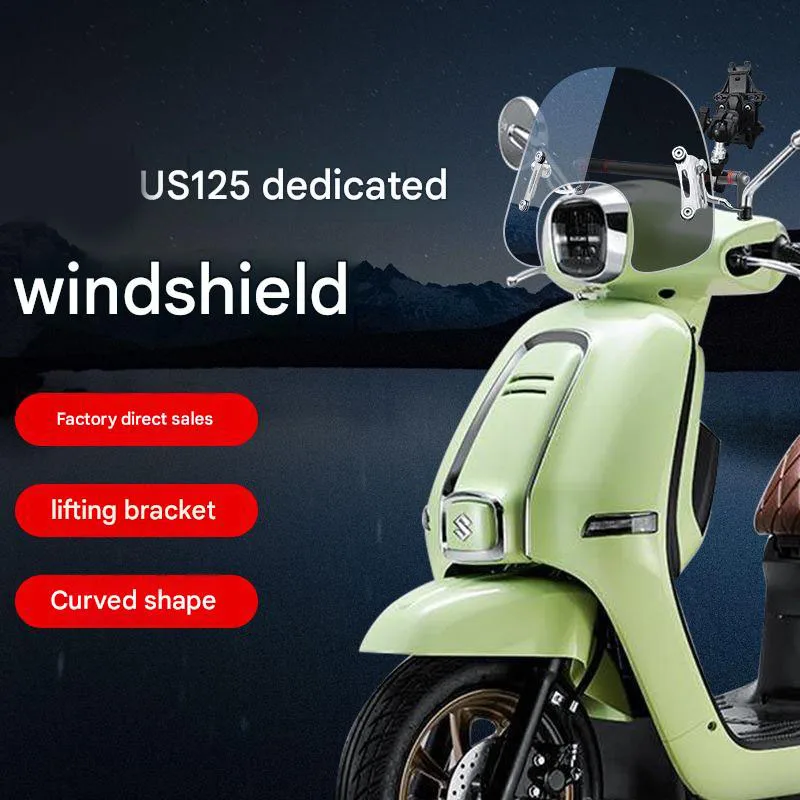 For S-u-z-u-k-i US125 special windscreen for motorcycle with retro pedal design and high-performing windscreen for good ventilat