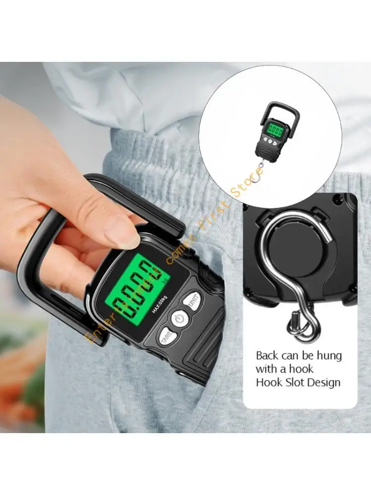 LCD Screen Display Hanging Scale With Wide Grip and Handheld Weighing Scale 55KD