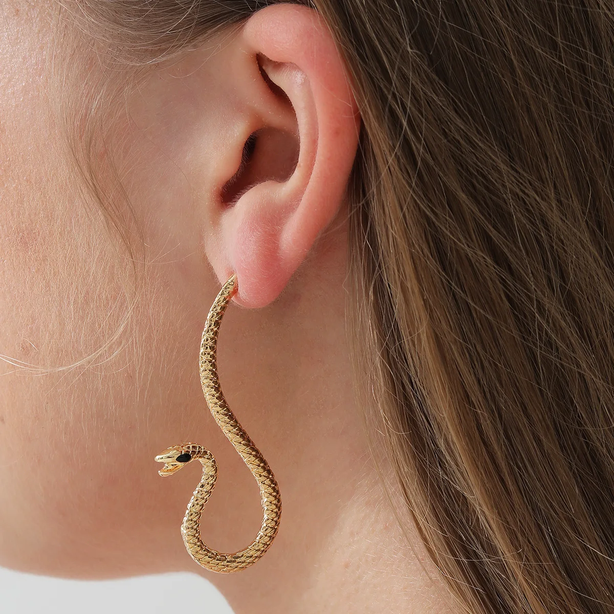 Vicious Snake Earrings for Women Birthday Gift Imitation Snake Dangle Gold Earrings Jewelry Accessories Factory Wholesale