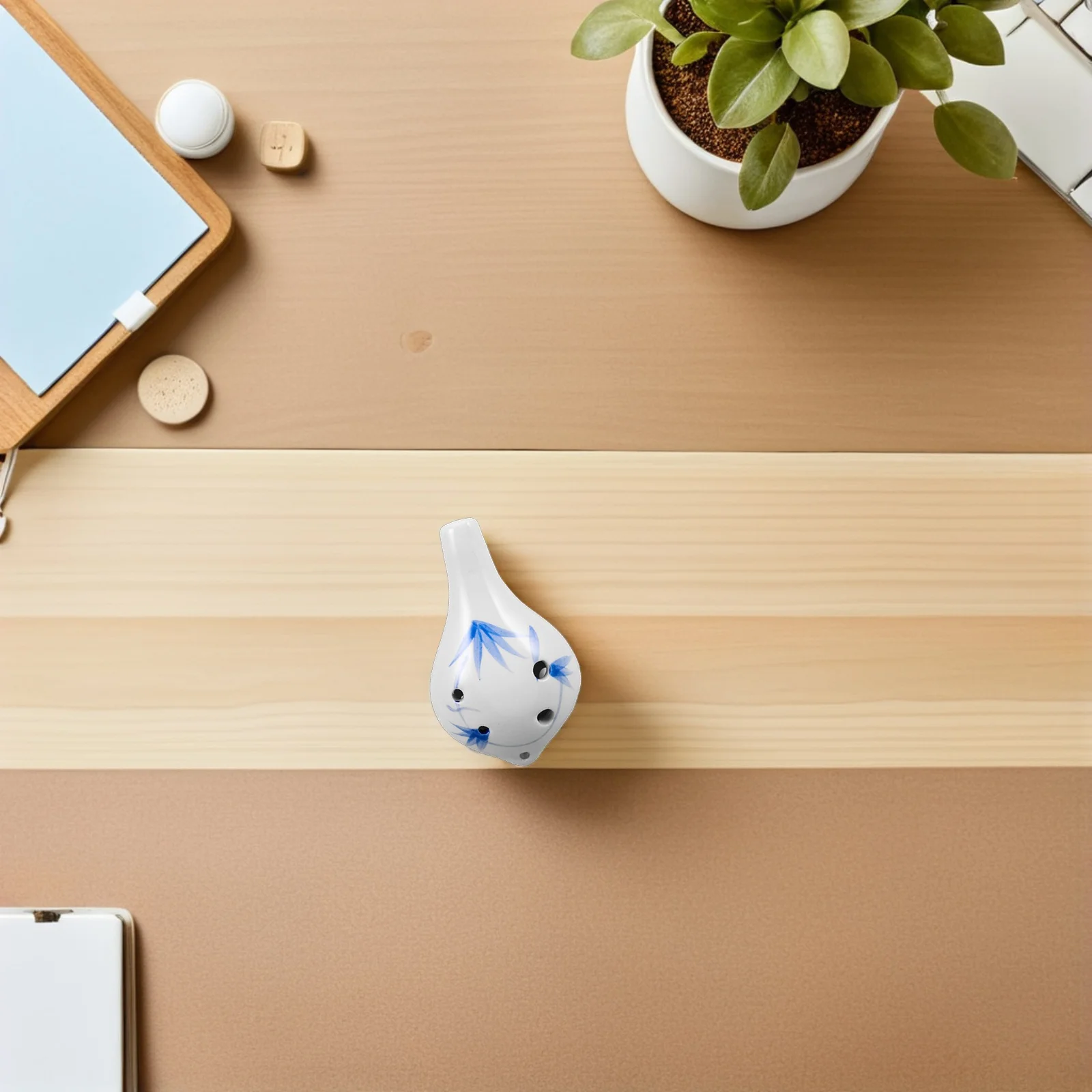 

Small Ceramic Ocarina Six-Hole Wind Instrument Pure Tone Calibration Portable Design for Outdoor Adventures and Family