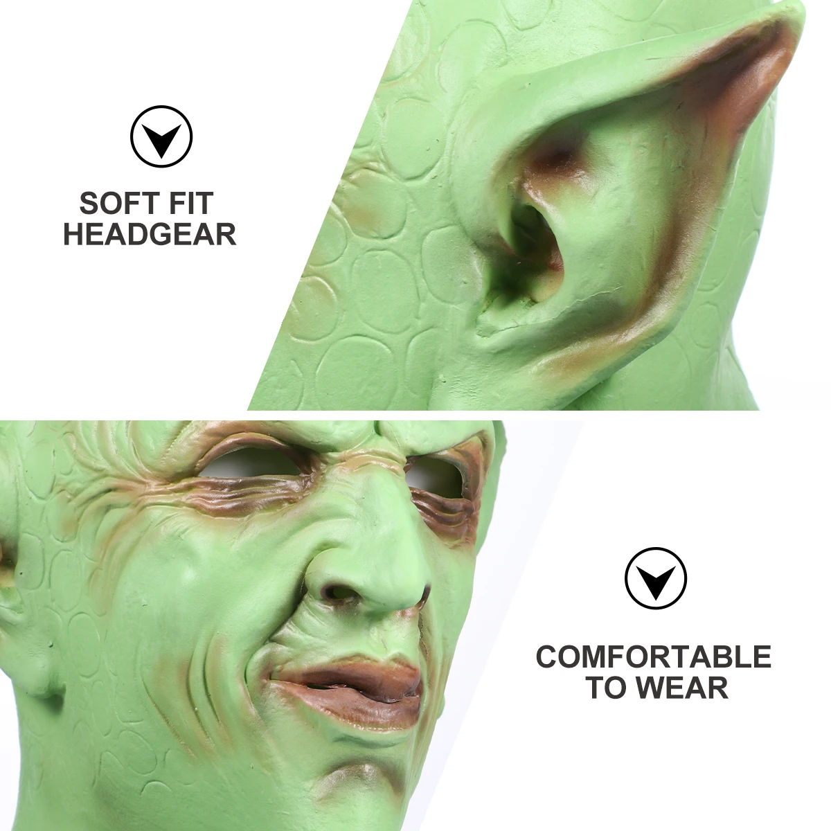 Scary Ghost Mask Halloween Haunted House Props Cosplay Green Emulsion Head Skull Latex Easy Wear Party