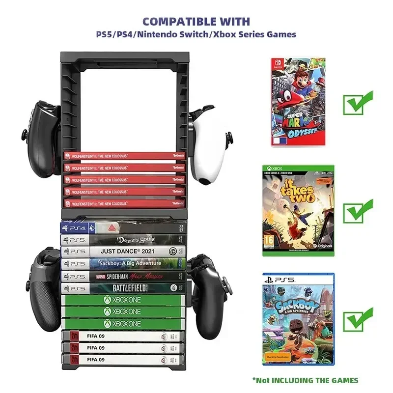 DATA FROG Game Disc Storage Tower For PS5 PS4 Xbox Series X S Video Game Disc Organizer Stand Holder view 5