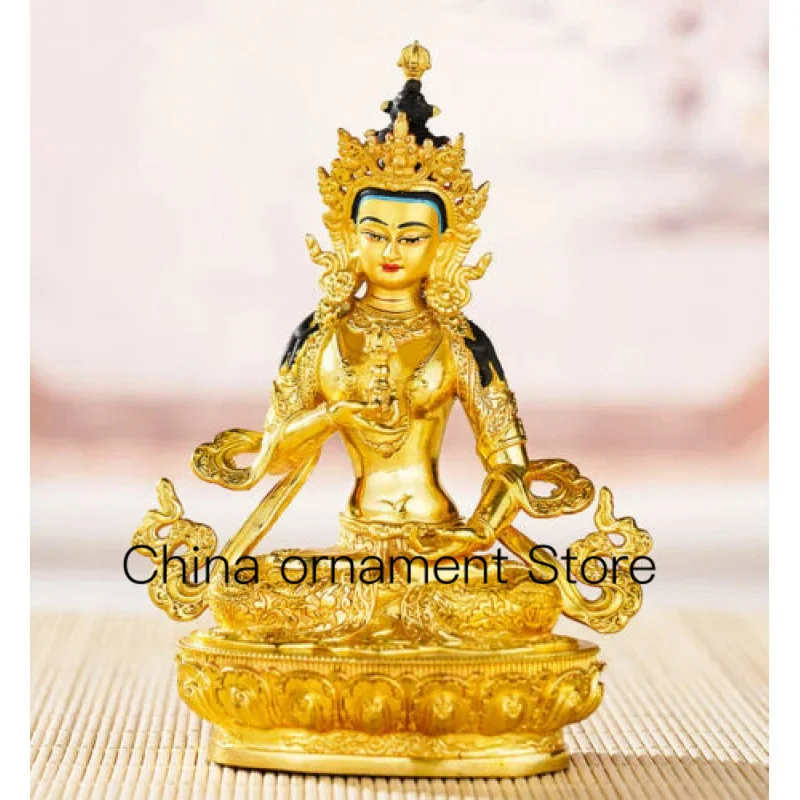 

Old Hand-Painted Bronze Buddha Statue Gold-Plated Guanyin Bodhisattva Tara Vajrasattva