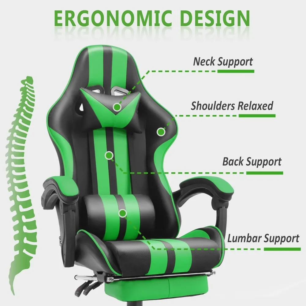 E-Sports Chair, Gaming Chair,Racing Office Computer Game Chair,Ergonomic Gaming Chair,Racing Style with Headrest/Lumbar Pillow