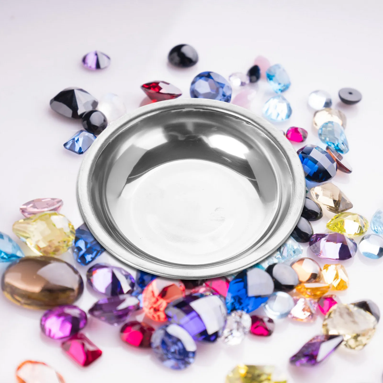 4pcs Stone Measuring Cup Diamond Scale Plate Electric Rhinestones Tray Jewelry Weighing Pans Stainless Steel Kitchen Food Scale