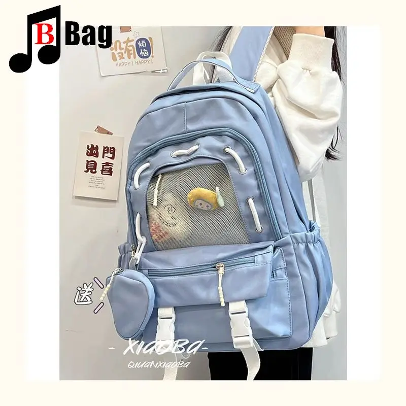 Mochila escolar para estudiantes de secundaria, bolso de gran capacidad, estilo gótico, Harajuku, ins, japonés