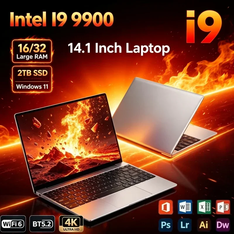 High‑Performance Laptop Intel Core I9‑9900 Processor 32GB RAM 2TB SSD Windows 11 Notebook Computer For Office