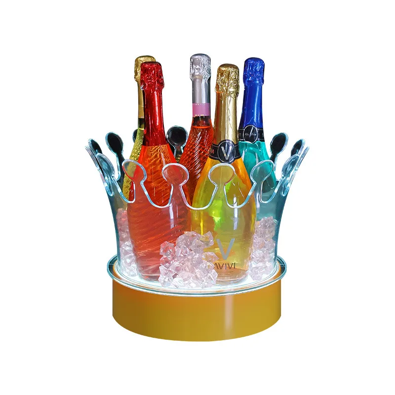 

Bar luminous ice bucket LED charging size transparent champagne bucket