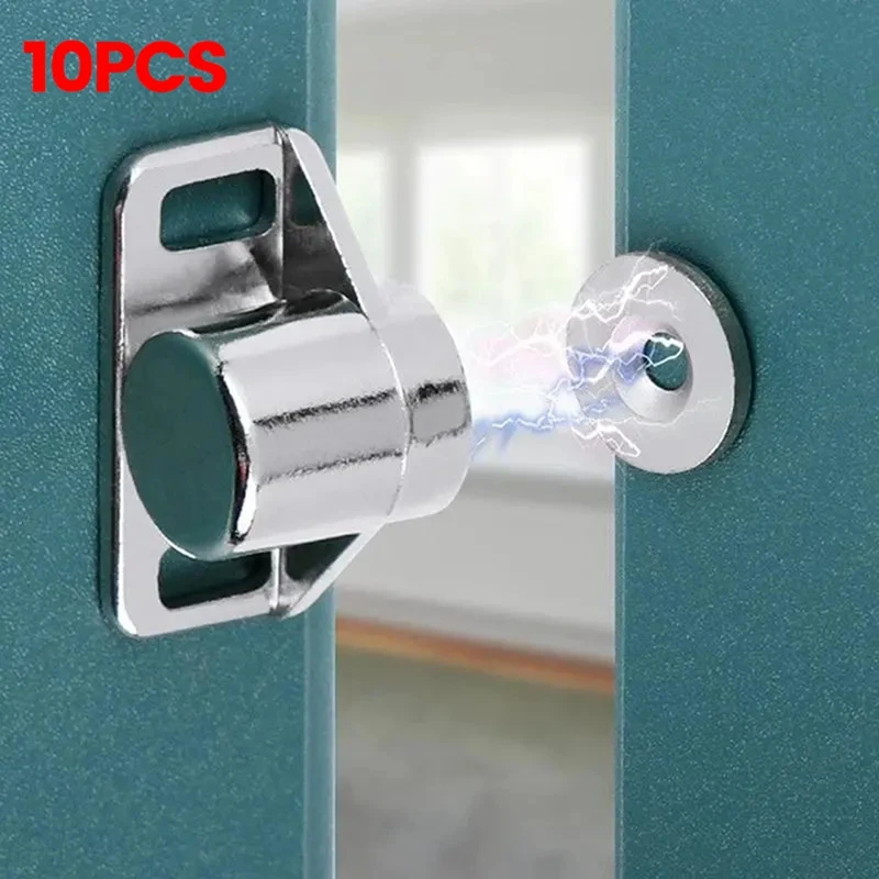 10PCS Magnetic Cabinet Door Catch With Neodymium Magnet Cabinet Latch Closure Hardware For Kitchen Cupboard Closet