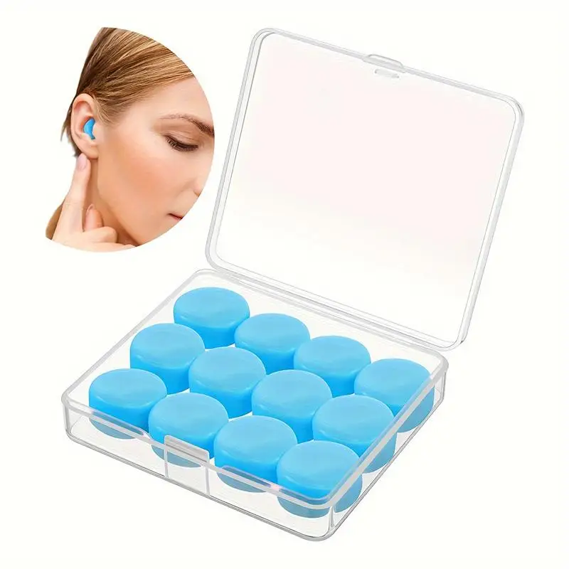 

12pcs Soft silicone earplugs, 12 pieces, for sleeping, quiet study, office noise prevention, rebound