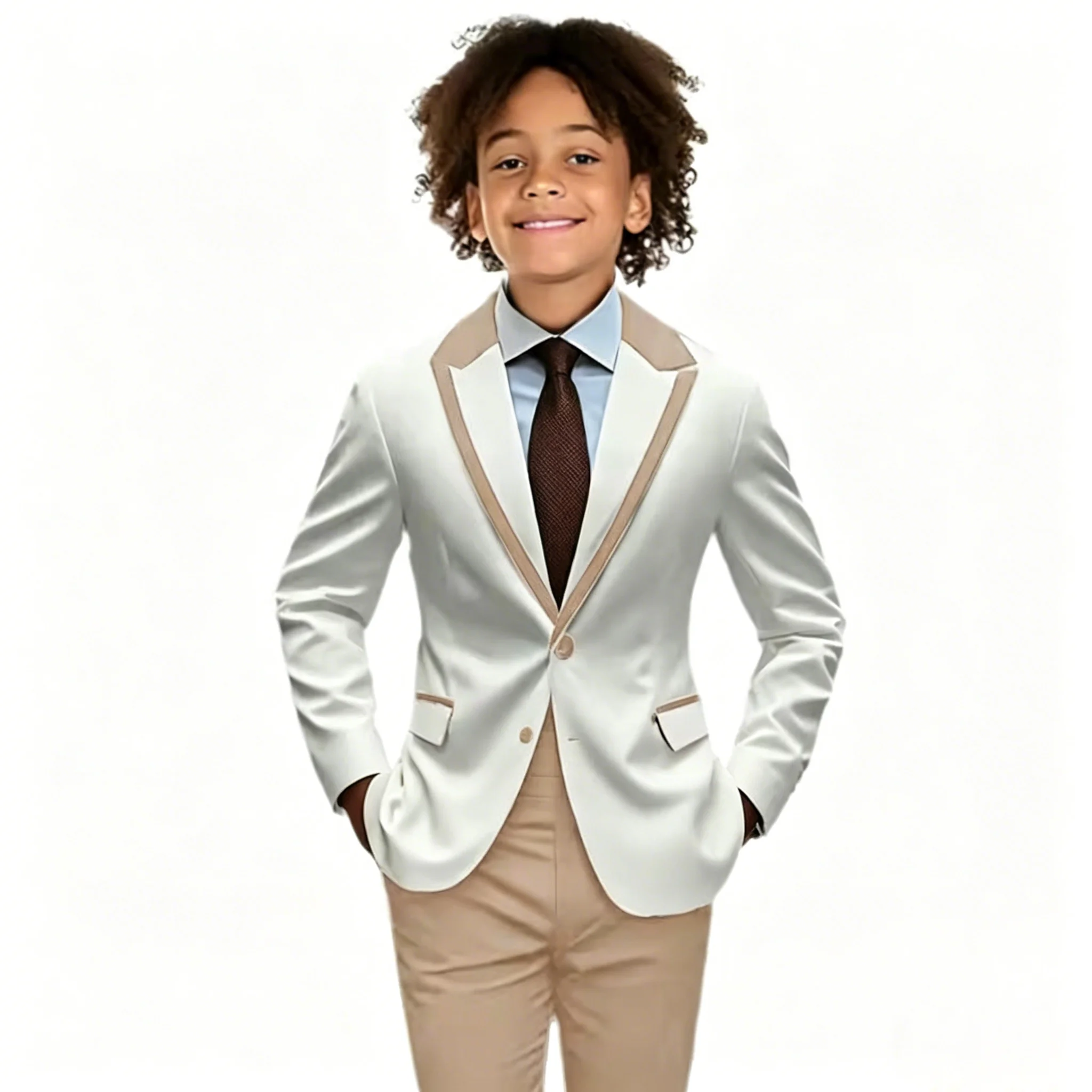 Suit for Boys Wedding Tuxedo 2-piece Kids Blazer Color Block Design Suit 2-16 years old Custom Outfit