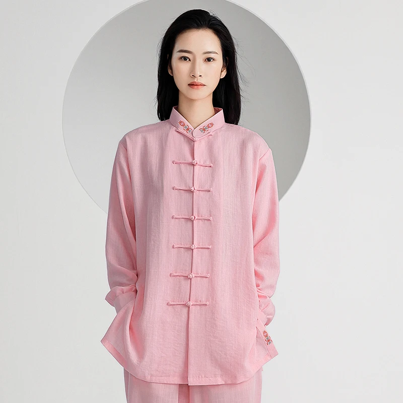 25 Styles Premium Tai Chi Suit Set, Women's Floral Embroidery Uniform for Baduanjin & Martial Arts, Spring/Summer Practice