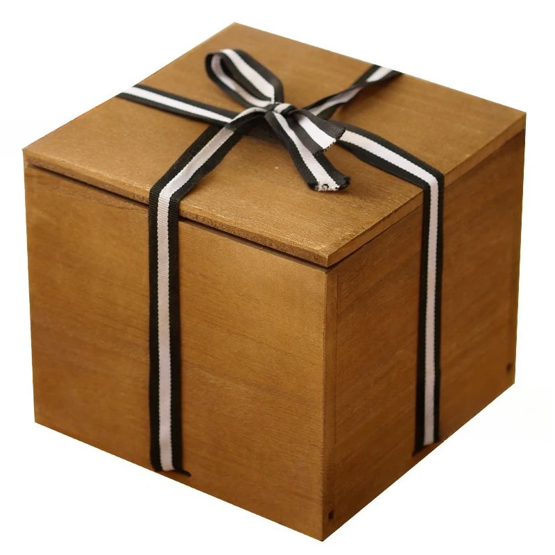 

Retro wooden paulownia wooden box, teacup pot packaging box, wooden birthday gift box.