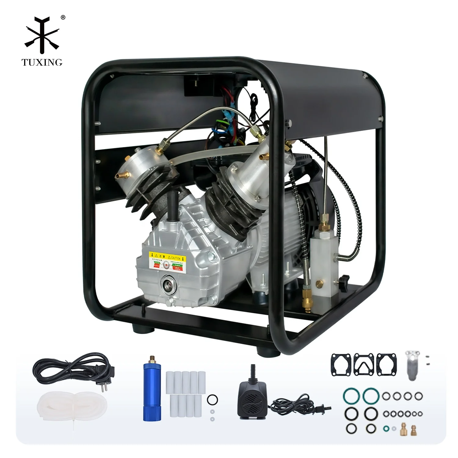 One-piece Start High-power 6.8L Tank In 45mins 300bar 4500psi AC110V 220V Outdoor    Air Compressor