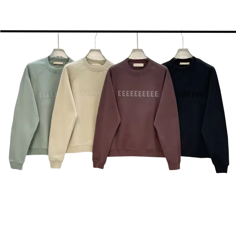 Season 9 Classic Brand Men's Chest Silicone Letter Logo High Quality Sweater Luxury  Loose Hoodie High Street Couple Sweater Set