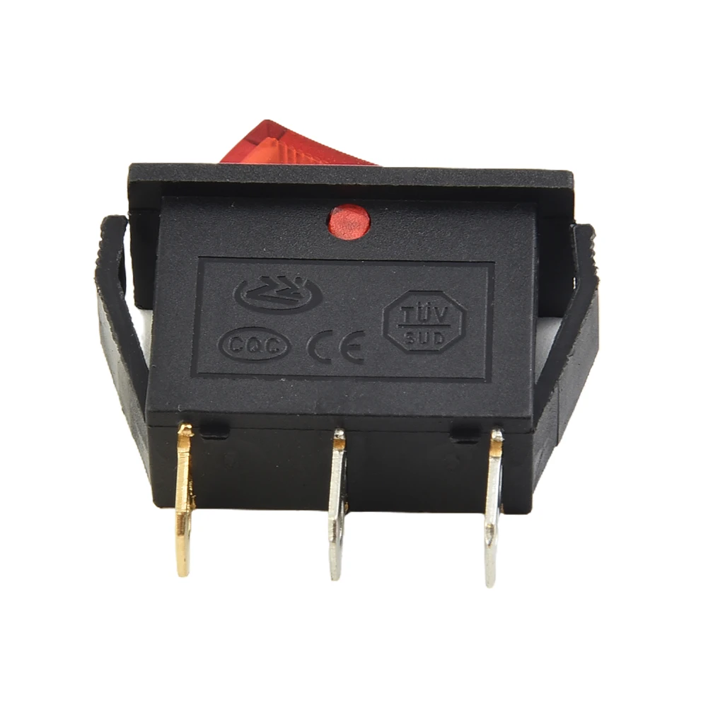 Tools Red With Light On-Off 3pin High Quality ON-OFF 3Pin Plastic 15A 250V Easily Installed With Push-In Terminals
