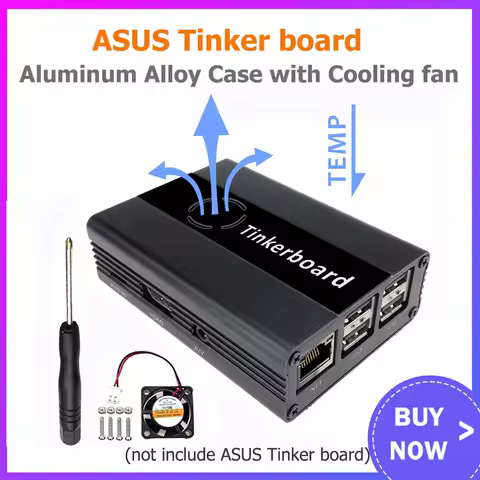 Aluminum Alloy Case for ASUS Tinker Board Black Box Metal Shell with Cooling fan for ASUS Tinker Board Raspberry pi 3B 3B+