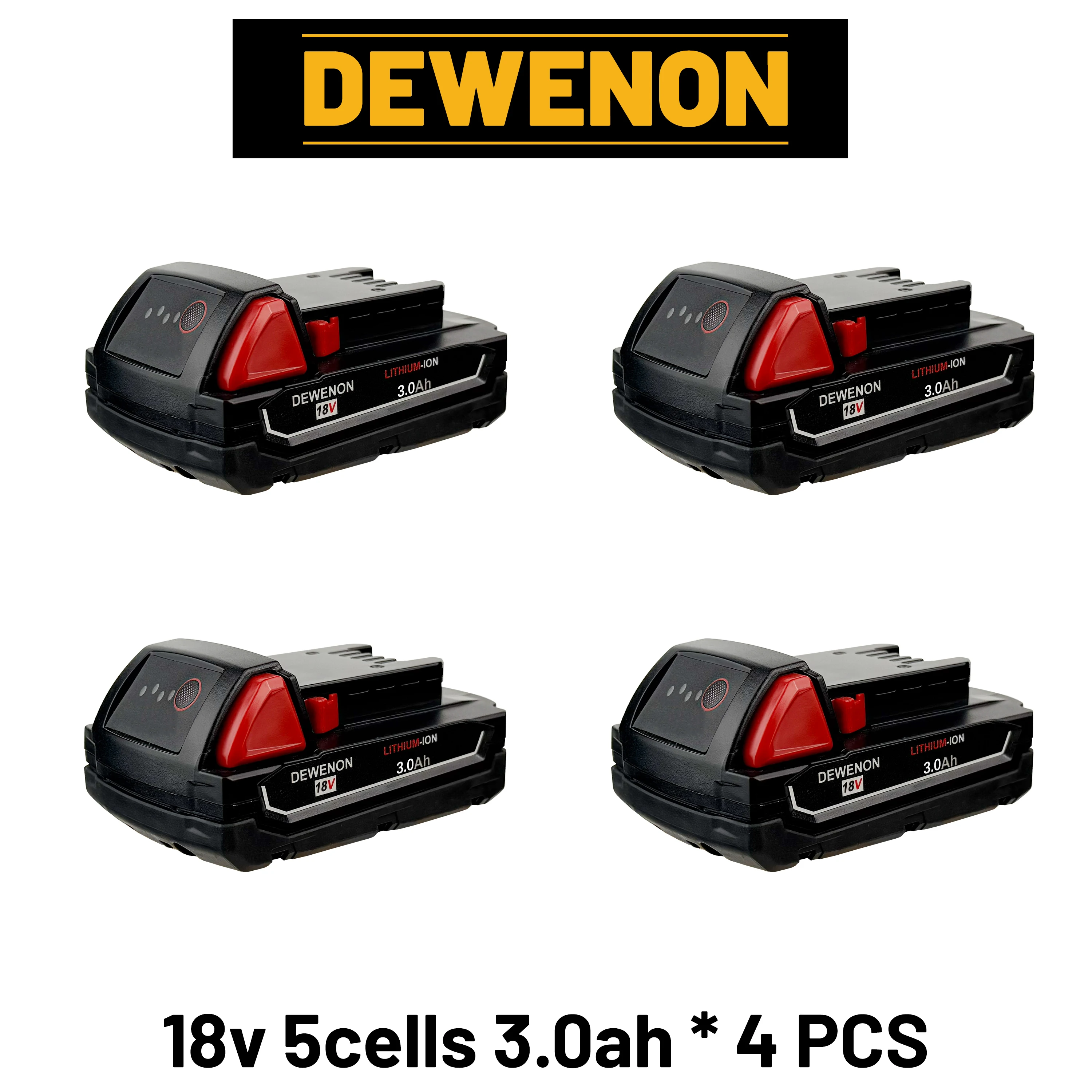 Rechargeable 18V/12V Battery 3Ah for Milwaukee M18 M12 XC Cordless Tools 48-11-2402 48-11-2411 48-11-2401 MIL-12A-LI
