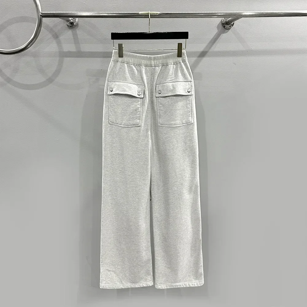 24ss Y2K RO Men's Pants Vintage Design High Waist Sweatpants Wide Leg Rick Women's Pants  Floor Dragging Athletic Ownes Trousers