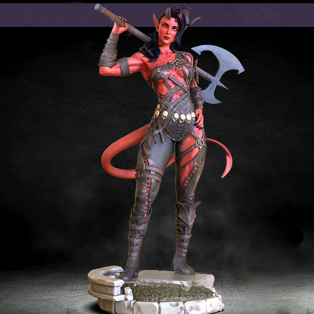 

1/24 Resin Figure Model Kit Belle Karlach Sexy Girl Doll Diorama Unassembled Unpainted Doll 3D Print DIY Statue Toys