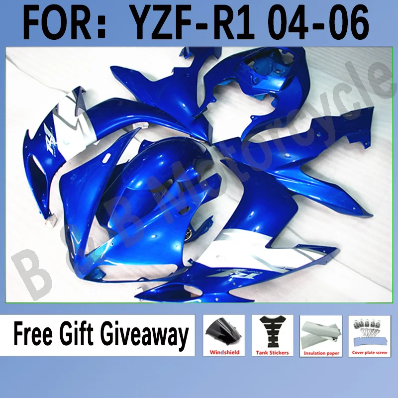 

Комплект обтекателя мотоцикла подходит для Yamaha YZF-R1 2004 2005 2006 YZF1000 04 05 06, обтекатель синего кузова мотоцикла