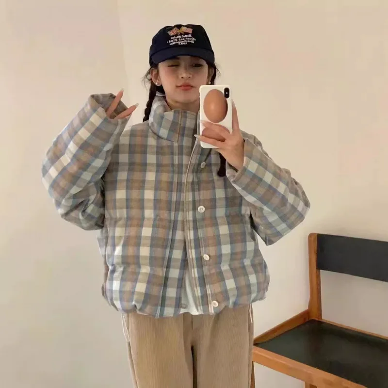 Vrouwen ort Thiened Ganzendons Jaet Herfst Winter Nieuwe Sle Plaid Warme Bovenkleding Kleine Maat Brood Sle Pendelen Sle