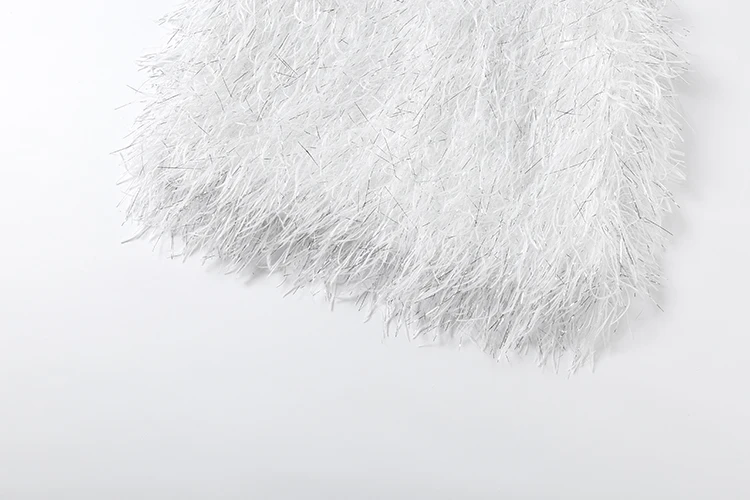 Weird Puss Furry Tassel Sling Kleid Damen Sommer Trend Spaghettiträger Tiefer Ausschnitt Rückenfrei Figurbetont Pfirsichfarben Hüftbetont Modisch Mini Bodycon – Detail 9