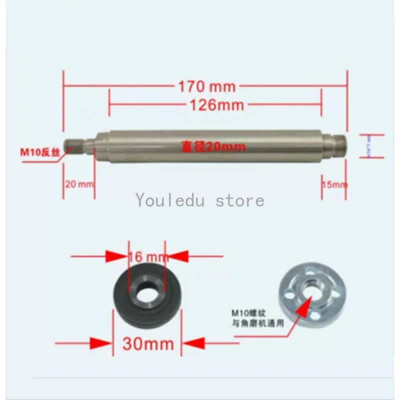 M14x1mm M14 Thread Spindle Shaft Bar Shank Pulley Bearing DIY Wood Lathe Cutter Headstock Fit Chuck K01-50 K02-50 K01-65 K02-65