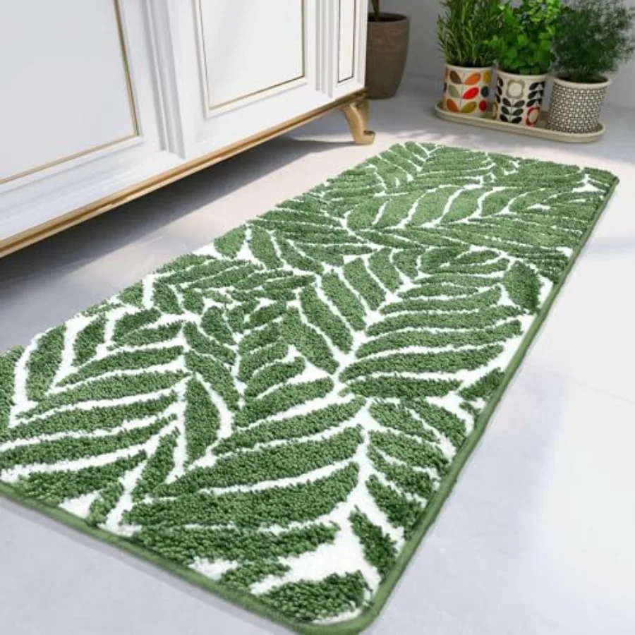 

Коврик-дорожка для ванной комнаты – Супермягкий длинный нескользящий коврик для душа длиной 5 футов, милый коврик-дорожка для ванной, декор для душевой комнаты, с рисунком больших листьев