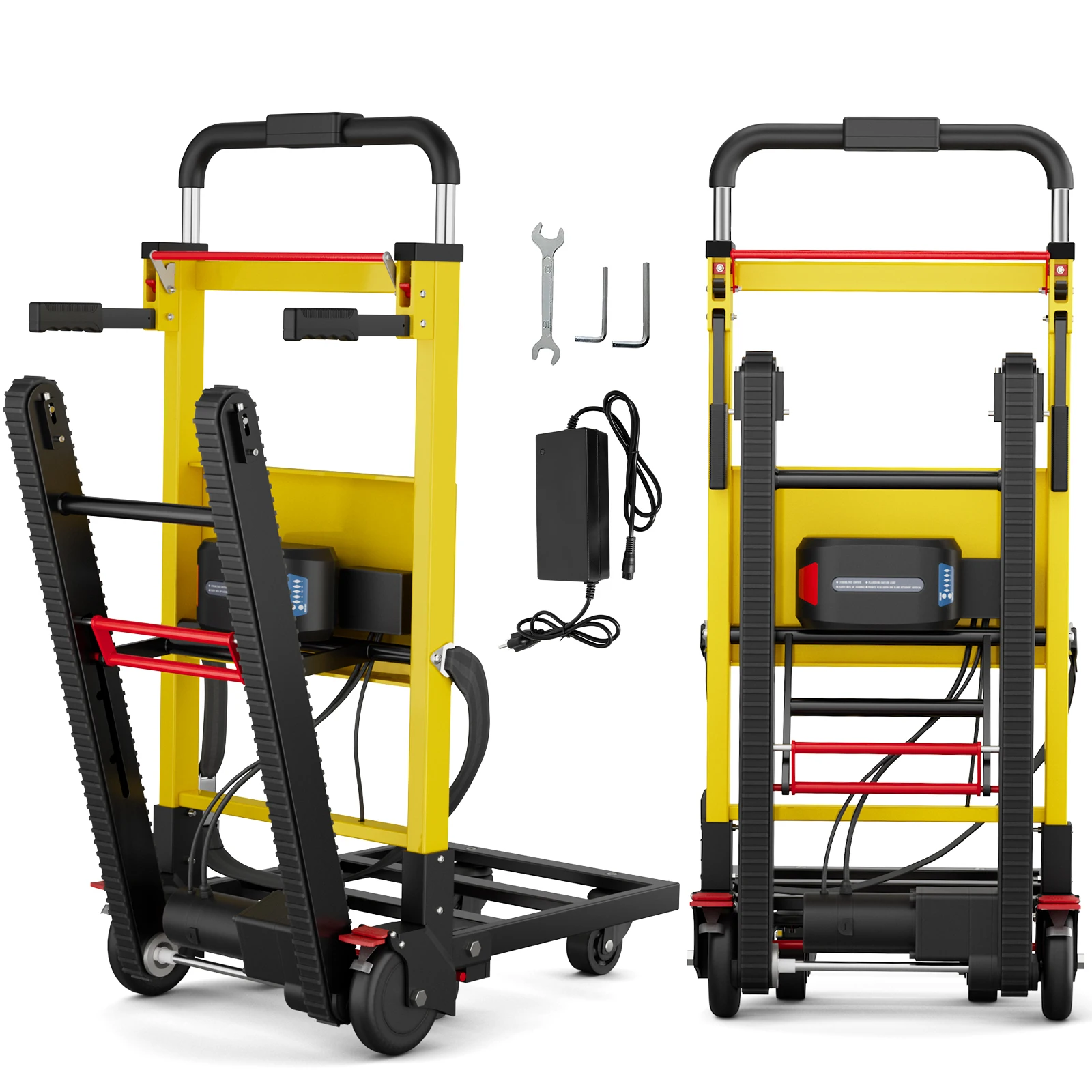 Electric Stair Climbing Hand Truck, 400lbs Capacity Heavy-Duty Foldable Power Dolly for Moving