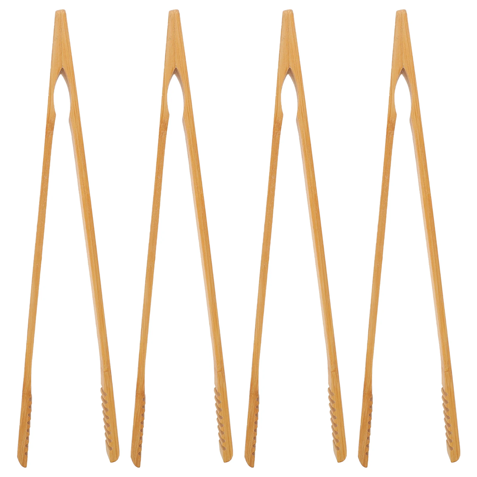 

4pcs Bamboo Food Tongs Kitchen Serving Clamp For Bbq Picnic Toast Steak Non-Slip Cooking Tongs Portable Tea Ceremony Accessories