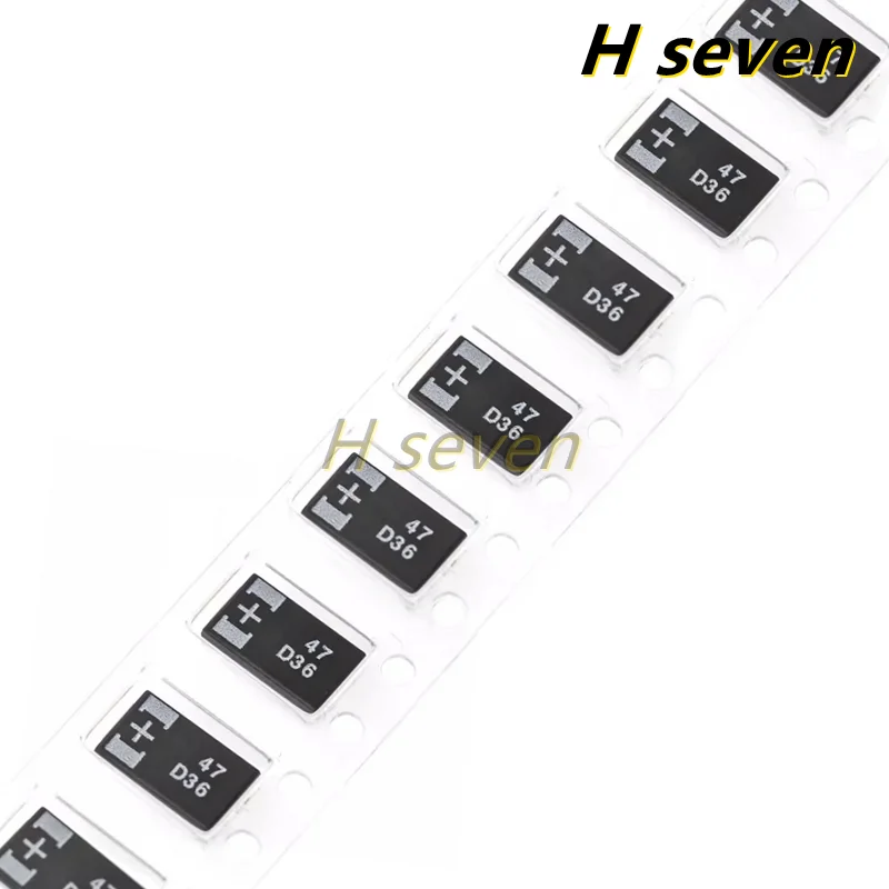 

10pcs 7343 D Type Ultra-Thin Low ESR 20TQC47MYFT 20V 47uF SMD Polymer Tantalum Capacitor