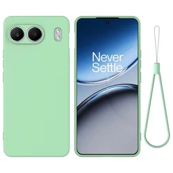 For OnePlus Nord 4 Case Soft Premium Liquid Silicone Case with Flocking inside Cover with Strap for One Plus Nord4