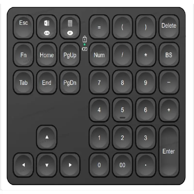 Teclado Numérico Inalámbrico Bluetooth con Carga, Mini Teclado Externo para Contabilidad Financiera y Portátiles