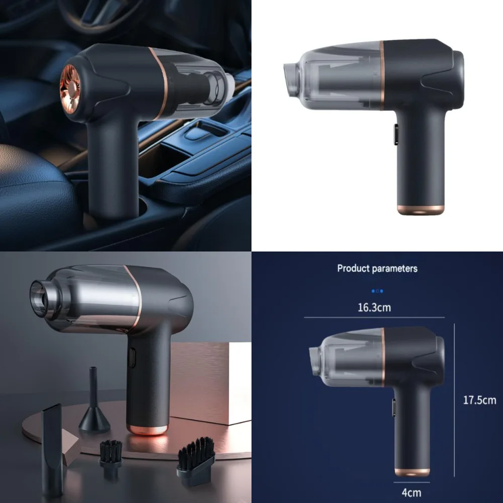 Aspirateur de voiture sans fil haute puissance |   Mini collecteur de poussière portatif pour la maison, l'automobile et le bureau |   Dispositif d'aspiration puissant portable |