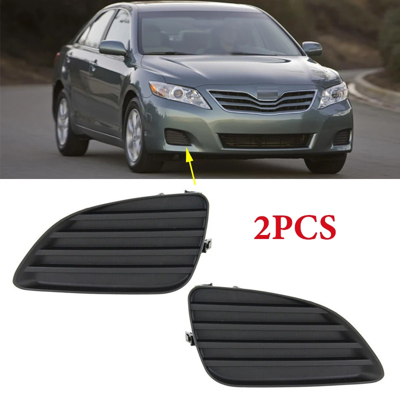 2PCS For Toyota Camry XV40 LE XLE 2010 2011 Car Front Bumper Fog Light Lamp Trim Frame Cover Lid Bezel Grille