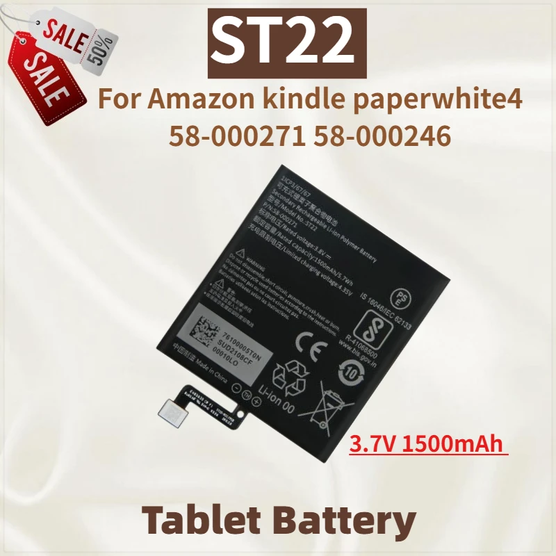 

High Quality ST22 Tablet Battery 3.7V 1500mAh For Amazon kindle paperwhite4 58-000271 58-000246 Brand New Replacement Battery