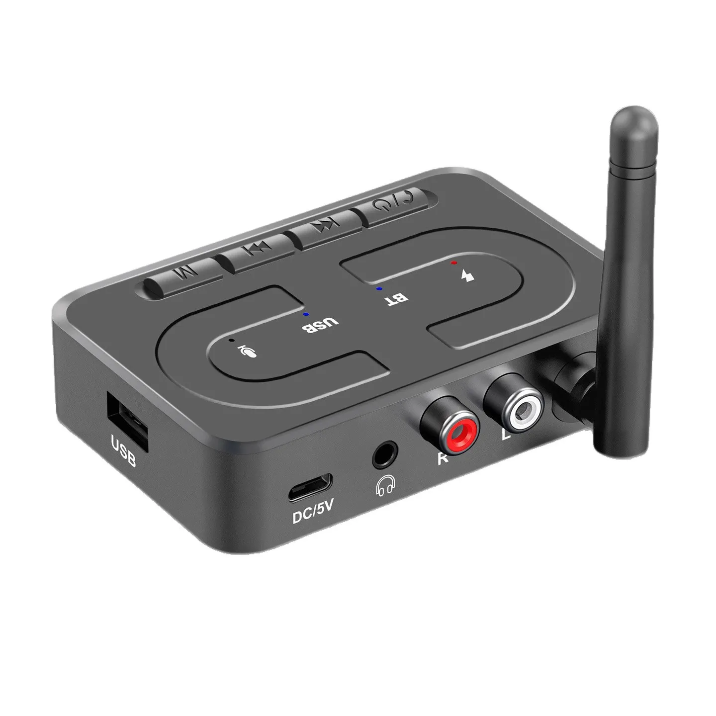Bluetooth 6.0 Audio Receiver USB U-Disk Music Wireless Adapter With HD Mic Antenna 3.5mm AUX RCA HIFI Stereo For Car Speaker Amp