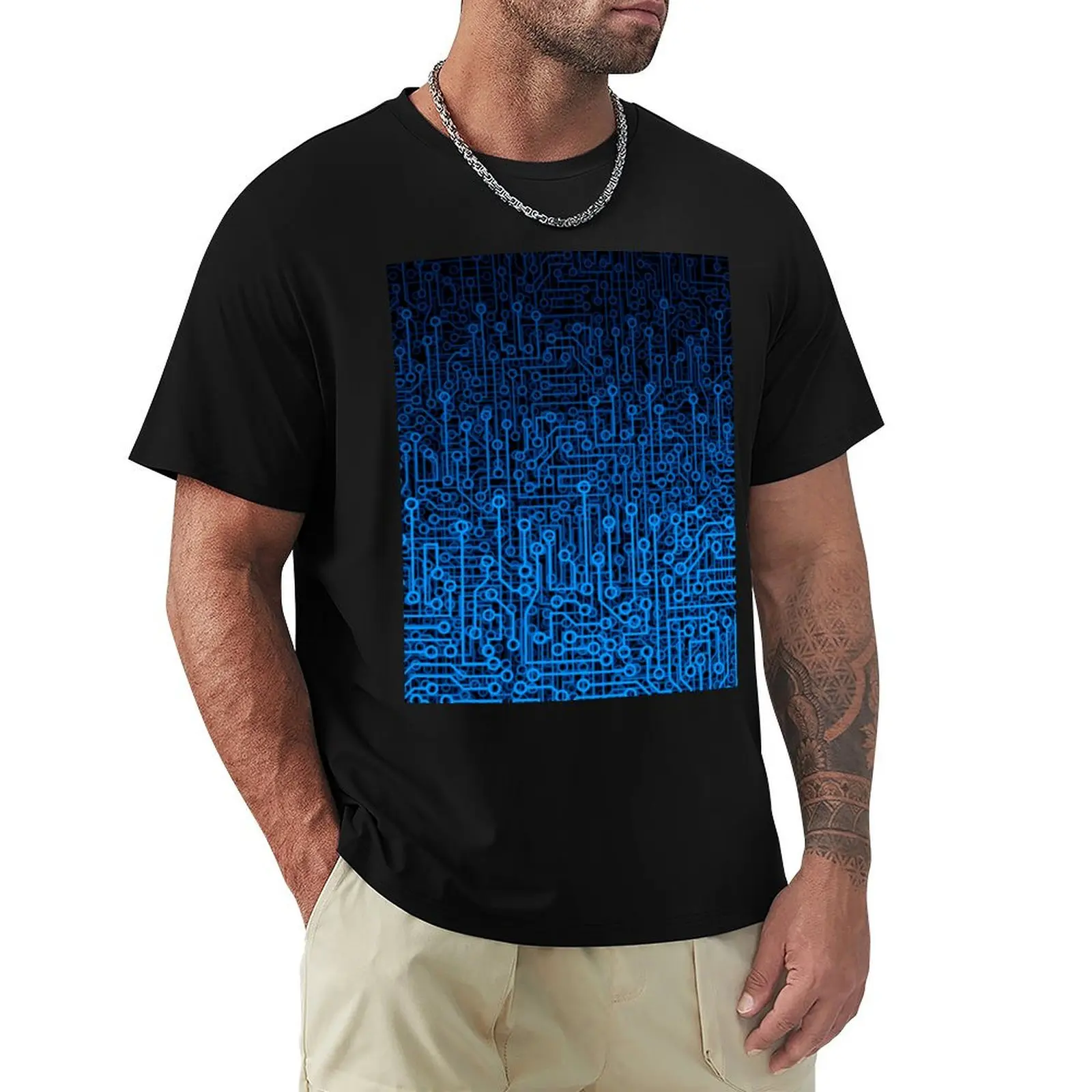 

Reboot III BLUE Computer Circuit Board Pattern T-Shirt UV Protection Outdoor Tee Shirt