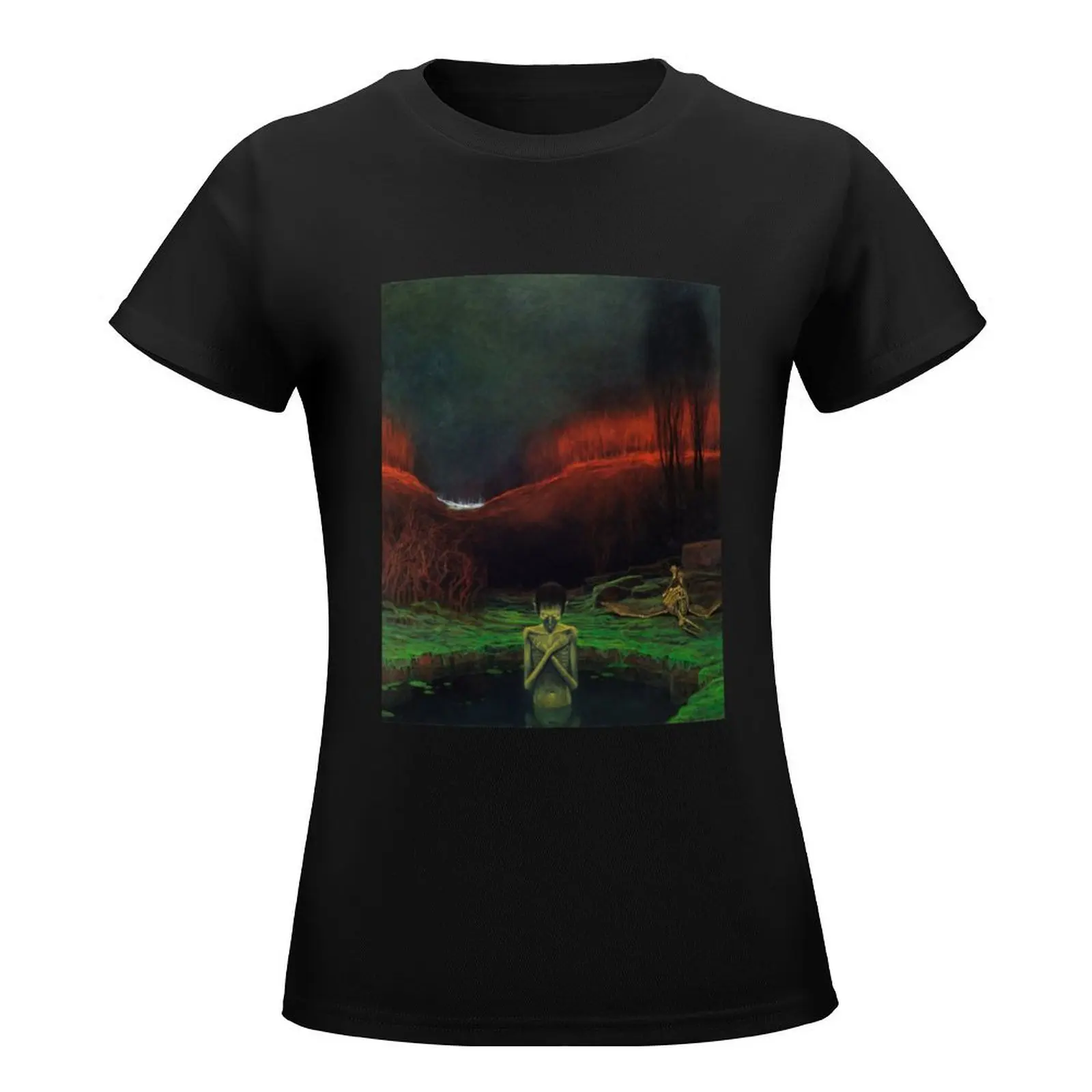 Beksinski T-Shirt graphics oversized Blouse aesthetic clothes Women t shirt