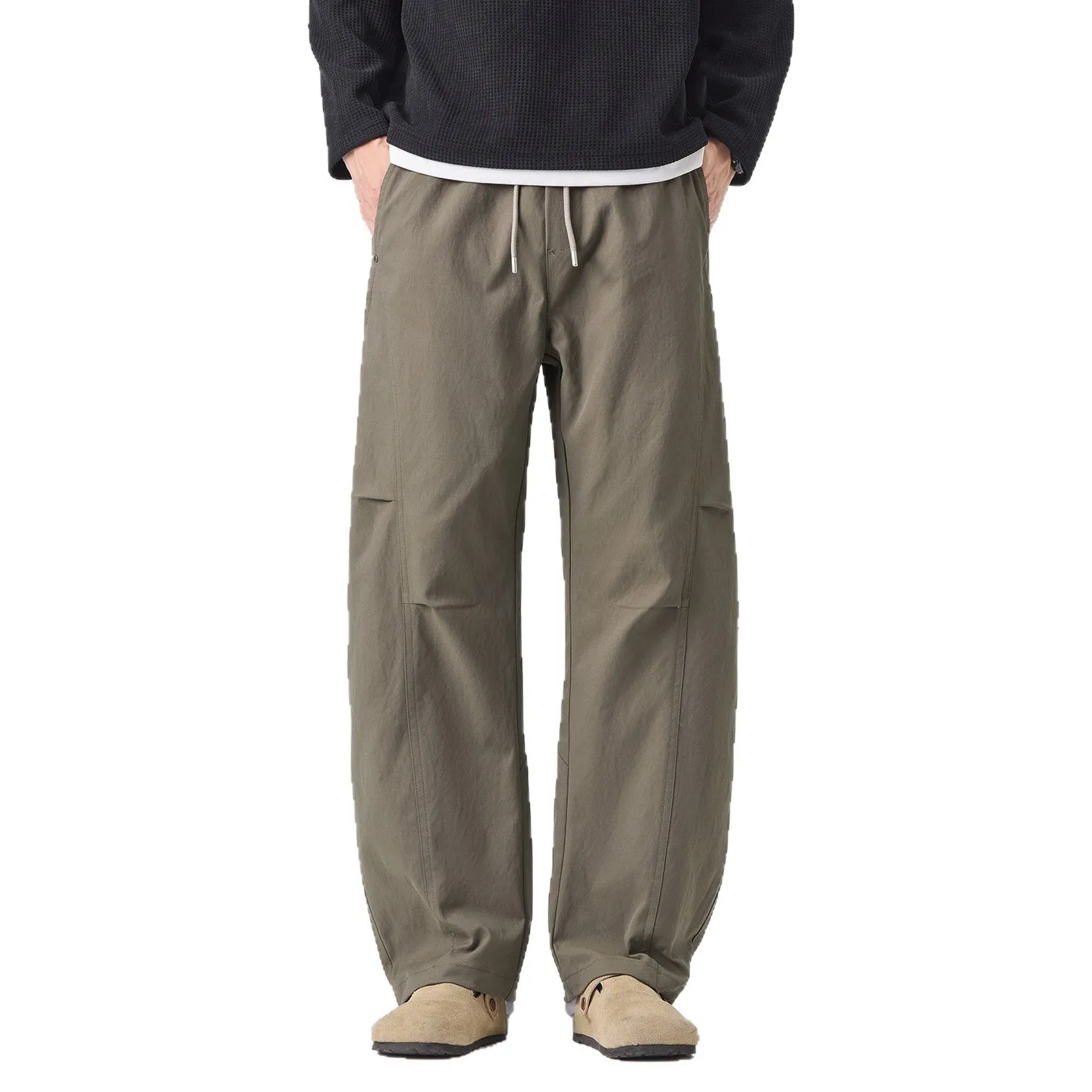 

Fully Elastic Casual Pants Men's Autumn and Winter Velvet Thickened Warm Trend Straight Loose Versatile Overalls