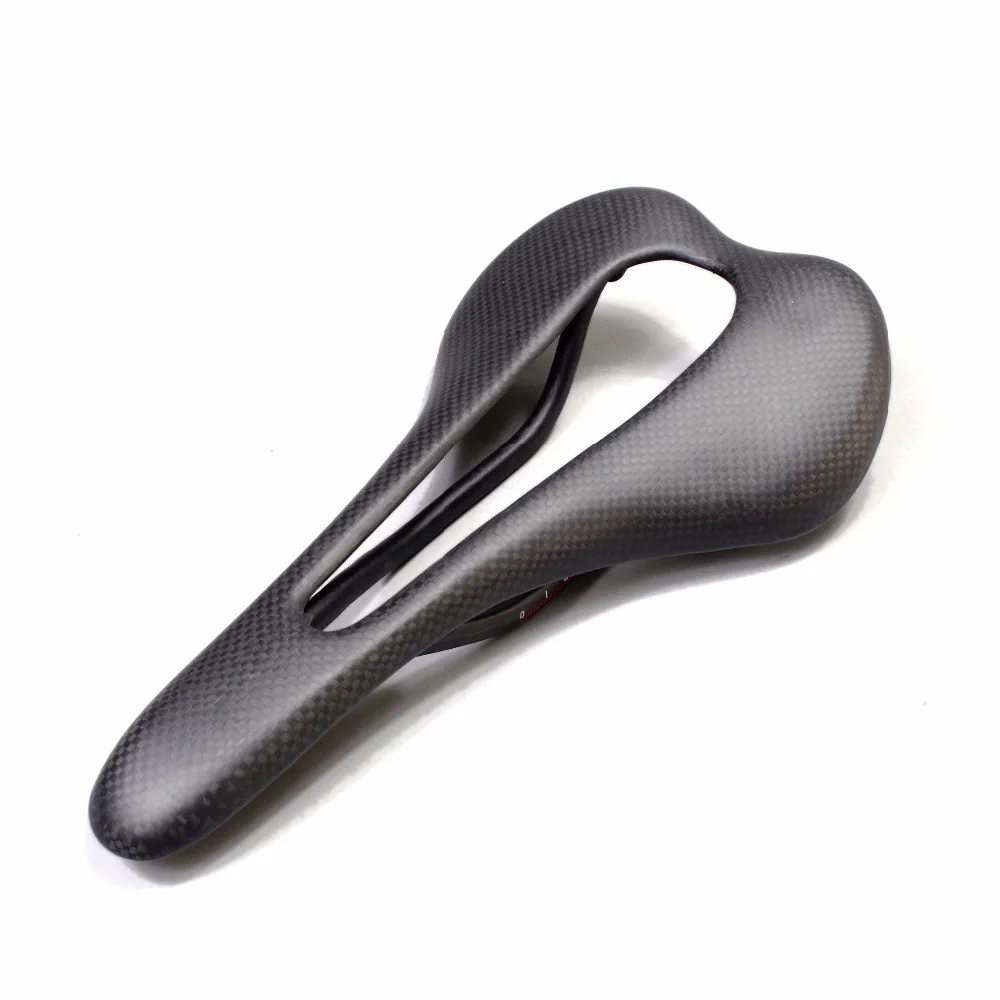 Ultralight Full Carbon Fiber Bicycle Saddle Road MTB Bike Seat Big Hollowed Leather Cushion Cycling Parts