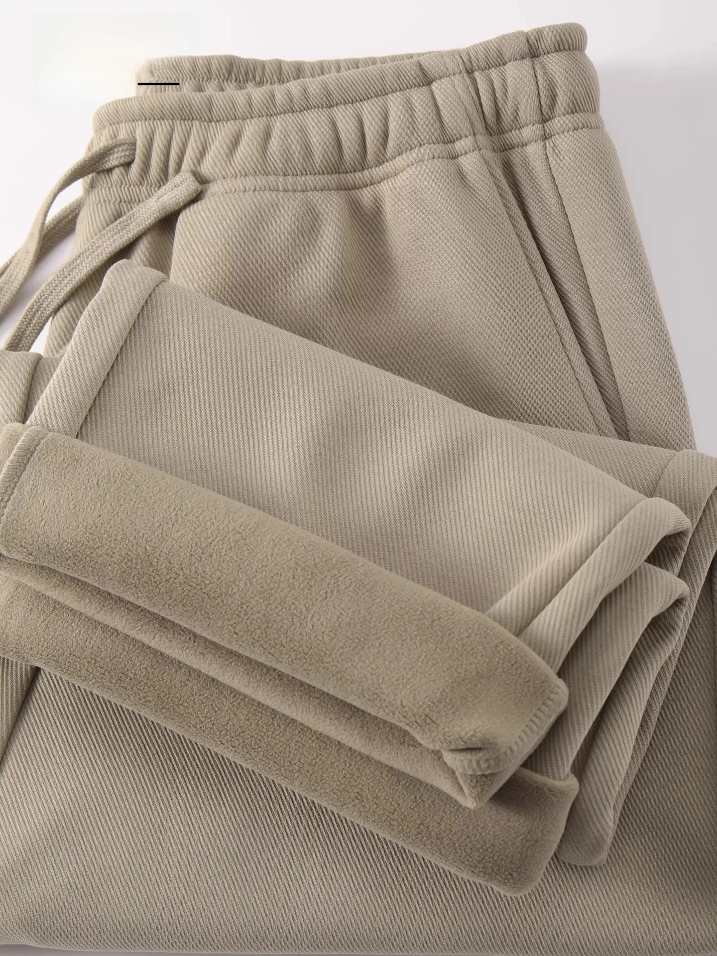 

Khaki Casual Knitted Thiened Straight Leg Men's Winter Pants Faionable Trendy Comfortable Fit Busin Casual Sle